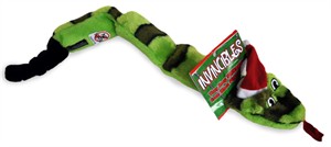 Kyjen Invincibles 6 Squeak Snake w/ Santa Hat  (Green/Black )