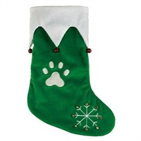 Jingle Bell Holiday Stocking Green (14")