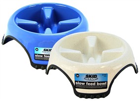 JW Pet Skid Stop Slow Feed Bowl (Medium) - Assorted