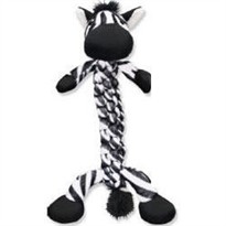 Kong Braidz Zebra Plush Dog Chew Toy (Large)