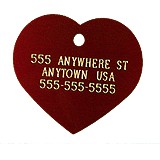Large Heart Pet ID Tag