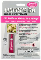 Liberty 50 Plus IGR Spot-On for X-Small Dogs (3 MONTH)