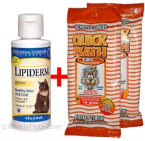 Lipiderm Liquid Feline (4 oz.) + 10 ct. Quick Bath Cat Wipes