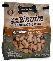 Three Dog Bakery Biscuits Miniature Peanut Butter (16 oz)