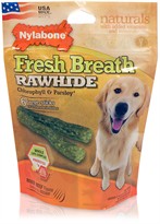 Nylabone Fresh Breath Rawhide Chlorophyll & Parsley - Beef (6 large sticks)