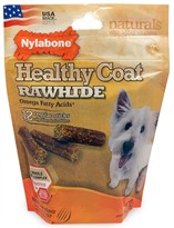 Nylabone Healthy Coat Rawhide Omega Fatty Acids - Beef (12 regular sticks)