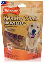 Nylabone Healthy Coat Rawhide Omega Fatty Acids - Beef (6 large sticks)