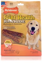 Nylabone Joint Health Rawhide Glucosamine & Chondroitin - Beef (16 large sticks)