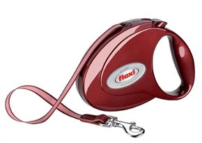 Flexi Petite Elegance 1 Ruby Red Leash for dogs up to 26 lb (10 ft)