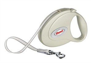 Flexi Elegance 2 Pearl White Medium Leash for dogs up to 55 lb (16 ft) 