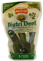 Nylabone Nutri Dent Edible Dental Brush Chews-XLARGE(3 Per Pouch / 12.2 oz)