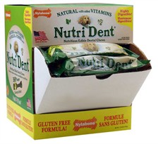 (Box of 30) Nylabone Nutri Dent Edible Dental Brush Chew - Medium (3.75")