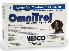 3 Omnitrol Blue Spot-On for Large Dogs Plus IGR  33-66 lbs