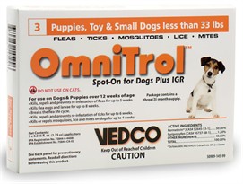 3 Omnitrol Orange Spot-On for Small Dogs Plus IGR under 33 lbs