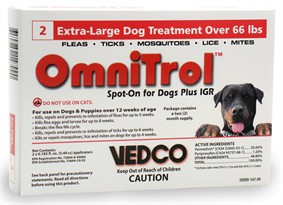 2 Omnitrol Red Spot-On for Extra-Large Dogs Plus IGR over 66 lbs