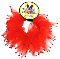Holiday Party Collar - Red Rhinestones - Small (10")
