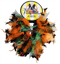 Halloween Party Collar - Spider & Bats - Large (14")