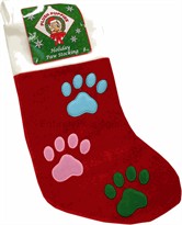Holiday 3 Color Paw Stocking - MEDIUM