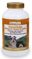 NaturVet Peanut Butter Brewer's Yeast & Garlic - 500 Chew Tabs