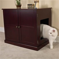 Pet Studio Litter Box Cabinet - Mahogany