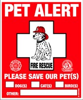 Pet Alert - 2 Decal Window Clings