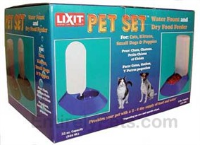 Lixit  Pet Set - Water Fountain and Dry Food Feeder