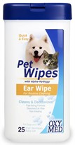 Tropiclean Oxy Med Pet Wipes Ear Wipe (25 ct)