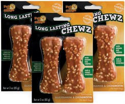 3 PACK Pet 'N Shape Long Lasting Chewz 4" Bone (6 Bones)