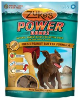 Zuke's Power Bones Natural Endurance Treats For Dogs - PEANUT BUTTER (6 oz)