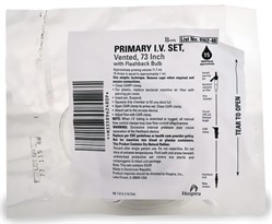Primary I.V Set Vented 73" w/ Flashback Bulb