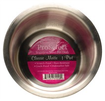 ProSelect Stainless Steel Pet Dish Classic Matte (1 pt  Width=5)