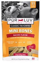 Pur Luv Mini Bones Bacon Flavor for Small Dogs (6 oz)