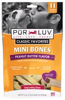Pur Luv Mini Bones Peanut Butter Flavor Small Dogs (6 oz)