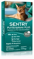 3 Month Sentry PurrScriptions Squeeze-On Cats under 5 lbs