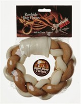 Root Beer Twist 6" Rawhide Braided Ring