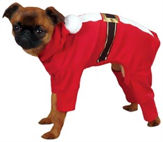 Casual Canine Santa Pajama Large Red
