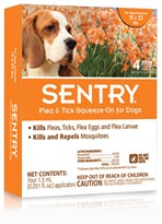 4 Month SentryPro Squeeze-On Flea & Tick ORANGE for Dogs 15-33 lbs