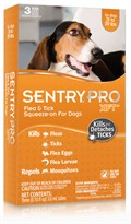 3 Month SentryPro XFT21 Flea & Tick Squeeze-On ORANGE for Dogs 21-39 lbs