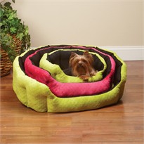Slumber Pet Dimple Plush Nesting Bed Black/Pink (26 In)