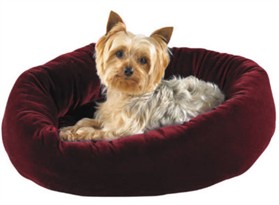 Slumber Pet Velour Snuggler Bed Burgundy (29"x23")