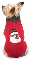 Casual Canine Snowman Sweaters Red - XL (24")