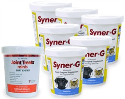 6-PACK Syner-G&reg; Digestive Enzymes GRANULES (2724 gm) + FREE Joint Treats