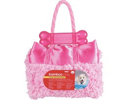 Bamboo Puppy Teething Blankie - PINK 14" x 17"