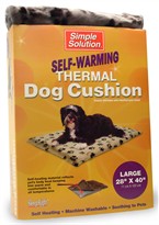 Self-Warming Thermal Dog Cushion (LARGE)  Gray with Black Paw Prints