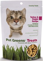 Pet Greens Crunchy Cat Treats Turkey and Veggie (3 oz)
