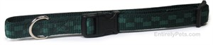 Checkered Nylon Adjustable Collars - Green