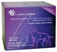 Multivitamins with Green Tea and Reishi - Large/XLarge Dogs (30 Tablets)