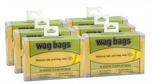 6 PACK Wag Bags Doggie Clean-up Bags - 108 Count