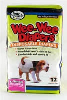 Four Paws Wee-Wee Dog Diapers X-Small (12 diapers)