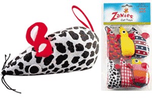 Printed Fabric Catnip Mice 6-PACK